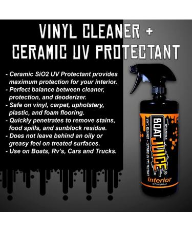 Boat Juice Cleaner Kit - 32oz Exterior Cleaner with Ceramic SiO2 Sealant & 32oz Interior Vinyl Cleaner with Ceramic UV Protectant - Includes Microfiber Towels - Water Spot Remover - Buy Online on SooperMarket.com