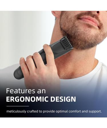 VIKICON Men's Beard Trimmer - Cordless Hair Clipper with 40 Length Adjustable Dial Ultra Sharp Blade Rechargeable Mustache Grooming Gift for Men - Black - Buy Online on SooperMarket.com