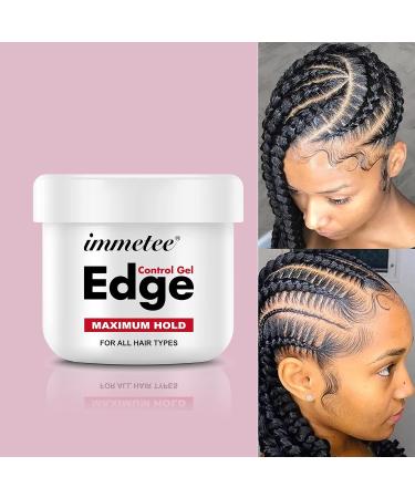 immetee Instant Control Edge Control Gel Long Lasting 4C Extreme Hold Braiding Gel Strong Hold Stylings Wax Non-greasy Smoother Edge (100g+Brush) (Edge Control Gel) - Buy Online on SooperMarket.com