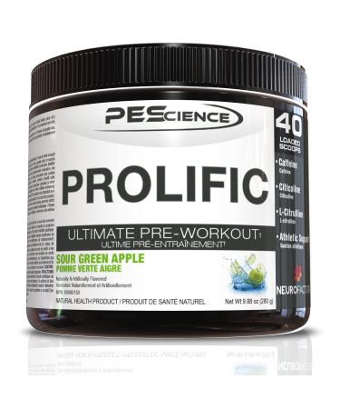 PEScience Prolific Pre Workout Powder Sour Green Apple 40 Scoop
