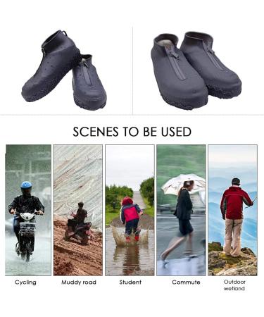 Rehomy Waterproof Shoe Covers | Non-Slip Silicone Rain Overshoes with Zipper | Outdoor Shoe Protector for Kids, Men, Women | Black L (EU 38-42) - Buy Online on SooperMarket.com