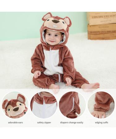 COOKY.D Unisex Winter Hooded Romper Jumpsuit 6-12 Months - Squirrel Design - Buy Online on SooperMarket.com