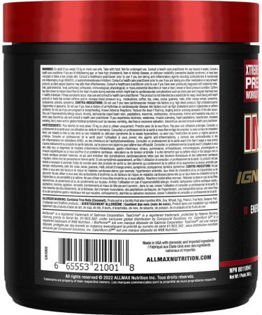 ALLMAX Nutrition - Impact Igniter Xtreme Pre Workout Powder - with Citrulline Malate Beta - Alanine Caffeine Taurine and Betaine anhydrous - Fruit Punch - 360g Fruit Punch 360 g (Pack of 1) - Buy Online on SooperMarket.com