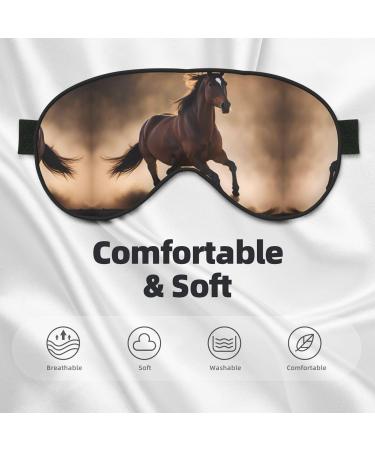 Running Horses Print Ultra-Soft Light-Blocking Eye Mask for Optimal Comfort and Restful Sleep - Buy Online on SooperMarket.com
