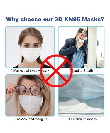 KN95 Face Masks 50 Pack - 10 Colors, Disposable 5-Layer Breathable Dust Mask for Men Women with Elastic Earloop & Nose Bridge Clip - 95% Filter Efficiency - Buy Online on SooperMarket.com