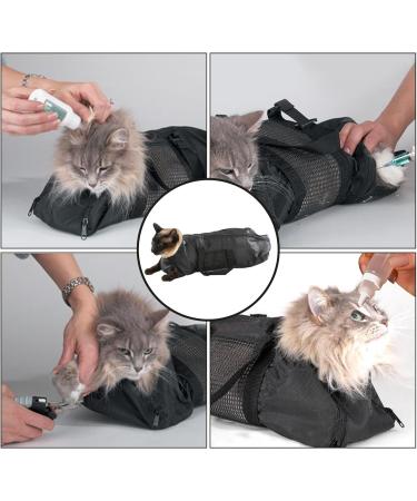 Cat Grooming Bag Top Performance Cat Grooming Bag Pet Mesh Bath Resistant Multifunctional Breathable Restraint Cat Bag for Bathing Injecting Examining Nail Cutting - Buy Online on SooperMarket.com