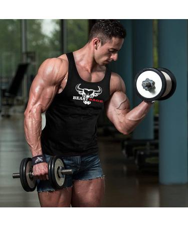 BEAST RAGE Weight Lifting Straps - Padded Wrist Support for Gym Bodybuilding - Non Slip Dumbbell Bar Wraps for Power Deadlift - Advanced Grips for Heavy Duty Exercise - Black - Buy Online on SooperMarket.com