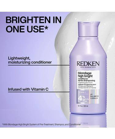 Redken Blondage High Bright Conditioner - Brightens & Lightens Blonde Hair | Vitamin C Infused 10.1 Fl Oz - Buy Online on SooperMarket.com