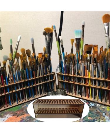 GAXLAKO Paintbrush Holder Stand 67 Paint Brushes Desk Stand Organizer Holding Rack for Pens Paint Brushes Colored Pencils Markers