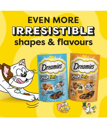 DREAMIES Shakeups Rockin Roost Cat Treats 8 x 55g - Irresistible Cat Snacks for Playful Pets - Buy Online on SooperMarket.com