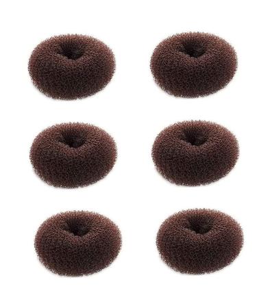 Dilisen extra small hair knot manufacturer for children 6 PCs chignon hair donut sock bun shape for girls mini hair donut shaper for short and thin hair (small size 2.4 inches dark brown)