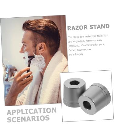 Angoily Universal Razor Rack & Shaving Brush Holder - Premium Aluminum Double Shaver Stand for Men - Ideal for Home & Shower - Buy Online on SooperMarket.com