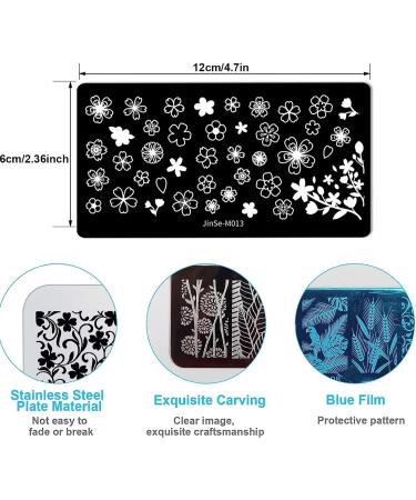 OUBFUUY Sakura Theme Nail Stamp Plates Nails Art Stamping Plates Festival flower Nail plate Template Image Plates - Buy Online on SooperMarket.com