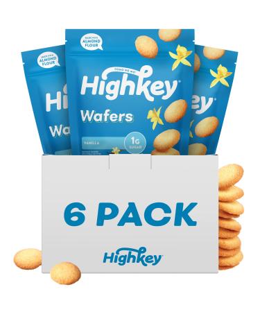 HighKey Gluten Free Vanilla Wafer Cookies - 6Pack Low Carb Keto Snack Sugar Free Dessert Diabetic Snacks Healthy Diet Friendly Food Sweet for Adults Almond Flour Cookie Zero Sugar Added Treat Sugar Free Vanilla Wafers 2.0 Ounce (Pack of 6)