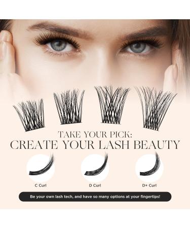 Shop Lashview 144 PCs DIY Cluster Eyelash Extensions - Mega Volume Reusable & Ultra Thin Bands for Soft Volume Look - Buy Online on SooperMarket.com