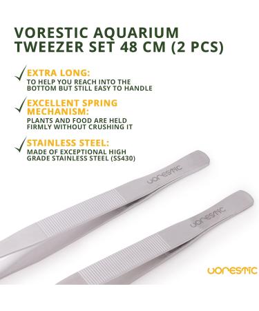 VORESTIC Aquarium Tools Extra Long Tweezers Set 48cm Reptile Feeding Tongs - Buy Online on SooperMarket.com