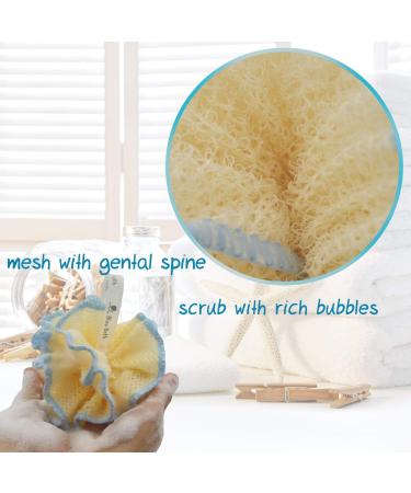 Exfoliating Body Scrubber Puff (4 Pack) | Deep Cleaning Loofah Sponge for Men & Women | Rich Bubbles & Sturdy Design - Buy Online on SooperMarket.com
