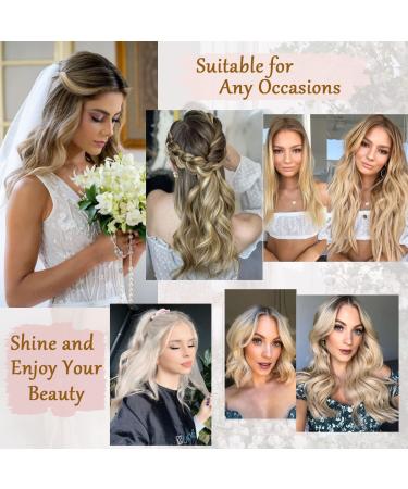 Gulagula Dark Blonde 20 One Piece Wavy Hair Extensions - Clip In, Heat Resistant Fiber - Natural Look for Women - Buy Online on SooperMarket.com