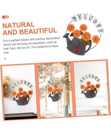 ABOOFAN Pendant Office Decor Welcome Wall Hanging Sign Wall Hanging Decor Front Door 3d Ornament 42X36CM Orange - Buy Online on SooperMarket.com