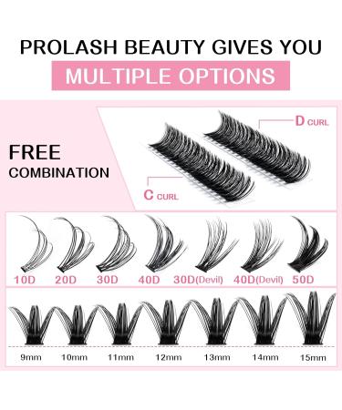 280 Pcs 40D+50D Mixed Cluster Lashes - DIY Eyelash Extensions at Home - 9-15 Mix - Large Size - Buy Online on SooperMarket.com