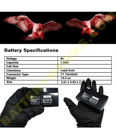 Buy UB-613 6V 1.3AH SLA Battery - Sealed Lead Acid F1 Terminal | International Shipping Available - Buy Online on SooperMarket.com