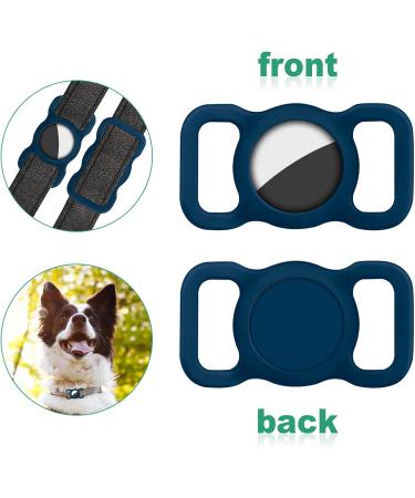 Ainiv Silicone Protection Case for Apple Airtag - 2-Piece Set in Black & Blue | Durable Pet Collar Accessories for Dog & Cat Tracking - Buy Online on SooperMarket.com