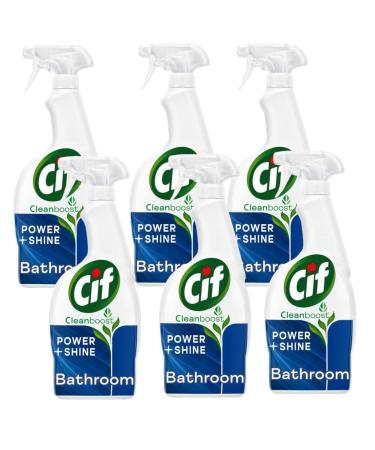 (6 x 700ml) Cif Power and Shine Bathroom Spray | Removes 100% of Limescale and Soap Scum | Water and Dirt Repellent Technology | Value Pack