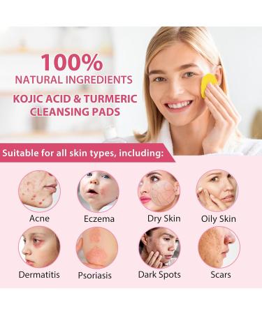 2 Pack Turmeric Cleansing Pads - Exfoliating & Foaming Facial Pads with Vitamin B5 & C | 20 Count - Buy Online on SooperMarket.com