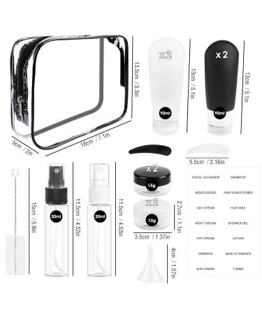 Silicone Travel Bottles Set - TSA Approved Travel Containers for Liquids Ideal for Shampoo Lotion Shower Gel - Refillable Empty Bottles (16) - Buy Online on SooperMarket.com