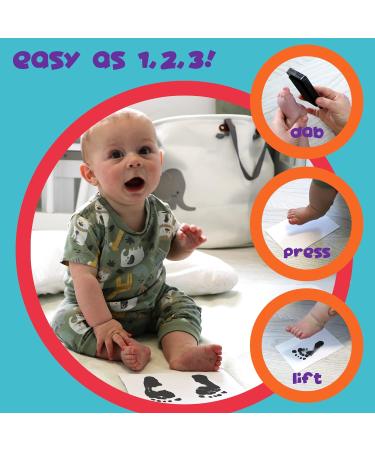 Baby Handprint & Footprint Kit - Safe Black Ink Pad for Baby's Hands and Feet - Lifetime Inkpad Guarantee - Buy Online on SooperMarket.com