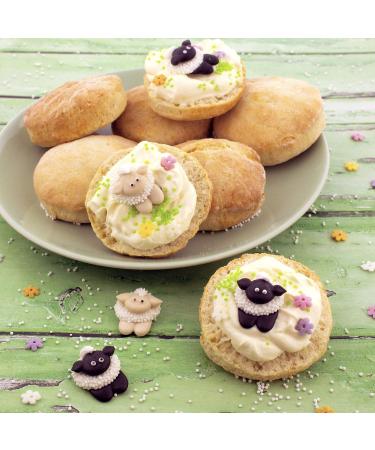 G nthart Backdecor Sweet Sheep | Edible Dessert Decorations for Cakes & Cupcakes | Unique Sugar Sheep Dark & Light Heads - Buy Online on SooperMarket.com