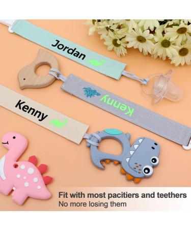 Ausbay Personalized Pacifier Clip with Name (2 Pack) - Customized Paci Holder Leash for Baby Boys and Girls - Shower Gift - Dark Pink+Purple - Buy Online on SooperMarket.com