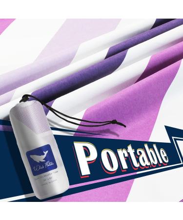 Whale Flotilla Microfiber Large Beach Towel - Quick Dry, Sand Free, Cooling, Portable - Super Absorbent Striped Towel Set for Kids/Adults - 30x60 Inch Purple - Buy Online on SooperMarket.com