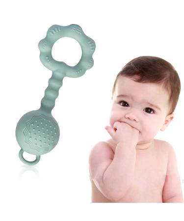 Farout baby toys 0 months Montessori Baby Rassel 0-6 months Greipling and bite ring baby as a dental aid baby bpa-free silicone sensor toy baby gift for boys and girls (gray)