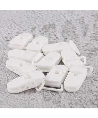 OUHUAN 10Pcs T-Shape Plastic Pacifier Holders for Babies - Soother Dummy Style in White | International Shipping Available - Buy Online on SooperMarket.com