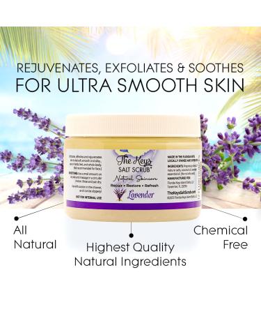 Keys Salt Scrub Lavender 12 oz - Premium Exfoliating Sea Salt Body Scrub with Pure Florida Sea Salt - 12 Ounce Pack - Buy Online on SooperMarket.com
