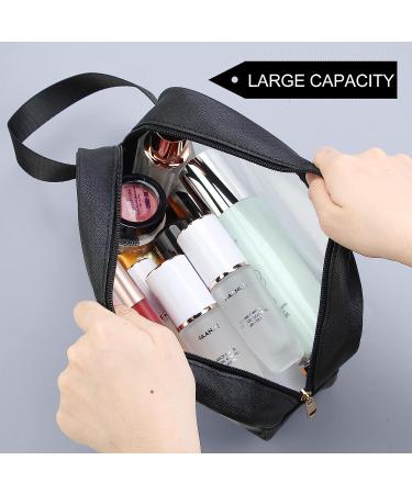 MAANGE Translucent Waterproof Toiletry Bag for Women Men - Travel Makeup Organizer in Black - Buy Online on SooperMarket.com