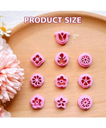 Keoker Floral Clay Earrings Cutters - 10 Shapes for Jewelry Making | Spring Clay Cutters for Earrings | Ideal for Polymer Clay Earring Lovers - Buy Online on SooperMarket.com