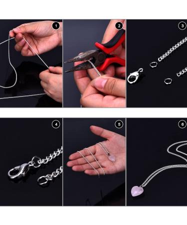 Stainless Steel Necklace Chains Kit - 33ft DIY Link Chain with Lobster Clasps and Jump Rings for Jewelry Making (1.5mm) - Buy Online on SooperMarket.com