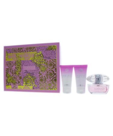 Versace Versace Bright Crystal For Women 3 Pc Gift Set 1.7oz EDT Spray 1.7oz Perfumed Bath and Shower Gel 1.7oz Body Lotion