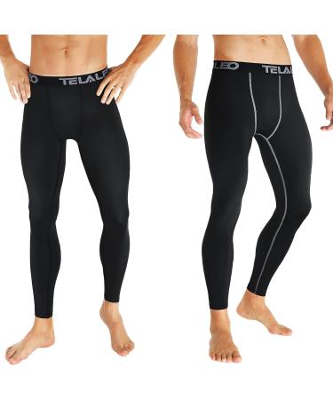 TELALEO Men's Compression Pants 4 Pack - Large Size | Sports Tights for Workout, Running, and Performance | Athletic Baselayer Leggings in Black - Buy Online on SooperMarket.com