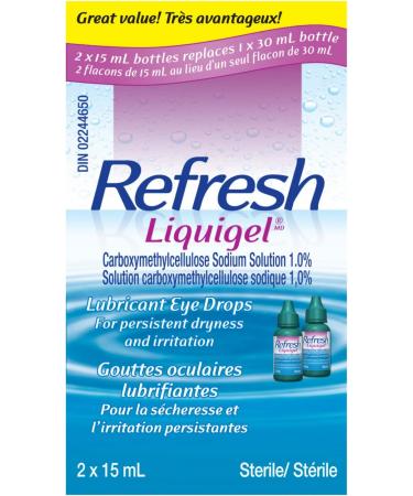 Refresh Liquigel Ophthalmic Solution Lubricant Eye Drops Persistent Dryness and Irritation 2x15ml - Buy Online on SooperMarket.com