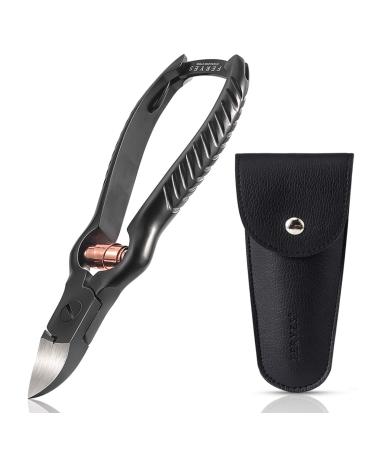 FERYES Precision Toenail Clippers for Thick or Ingrown Toenails - Secure and Stylish Design Thick Nail Clipper - W/Leather Case