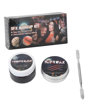 Scar Wax Coagulated Kit Create Nasty Effects Real Results for Special Occasion with Halloween SFX Makeup Kit Portable and Convenient Spatula Included