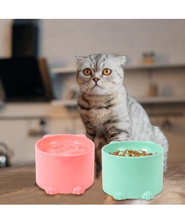 Heyu-Lotus Raised Cat Bowl Cat Bowls with Stand Tilted Elevated Cat Slow Feeder Cat Food Bowls Ergonomic Cat Feeding Bowls Cat Food Water Bowl Cat Dishes Raised Cat Feeder - Buy Online on SooperMarket.com