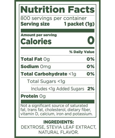 Pure Via Stevia Sweetener 28.2oz - 800 Packets, 800 Count (1 Pack) | All-Natural Sugar Substitute - Buy Online on SooperMarket.com
