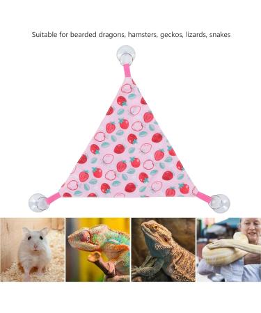 Alvinlite Reptile Hammock 2-Pack - Pink Strawberry Pattern Lizard & Bearded Dragon Climbing Accessories (33x33x46cm) - Buy Online on SooperMarket.com