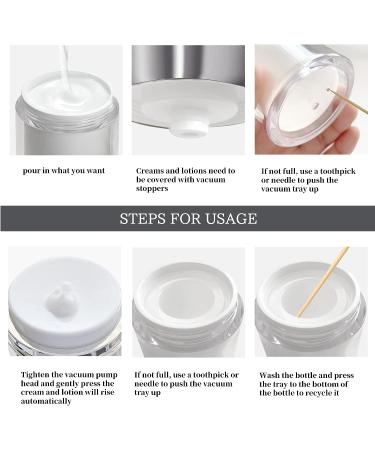 XAOUS Cream Jar Vacuum Bottle - Small Airless Cosmetic Container with Pump, Leak Proof Travel Container for Creams, Gels & Lotions - 0.1 1pcs - Buy Online on SooperMarket.com
