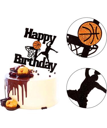 Blumomon Basketball Cake Decoration - 1 Piece Happy Birthday Shield Attachment for Sports Theme Party - Perfect for Young Girls - Buy Online on SooperMarket.com