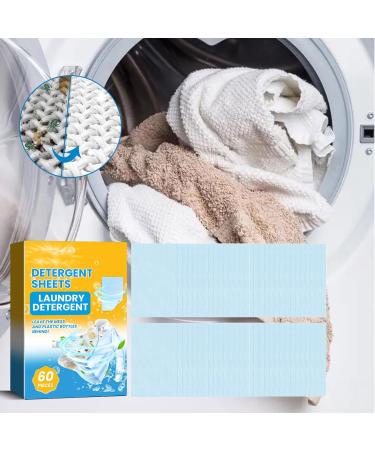 60 Sheets Laundry Detergent Sheets Liquidless Laundry Detergent Travel Laundry Sheets for Home Dorm Travel Camping 1 Box - Buy Online on SooperMarket.com
